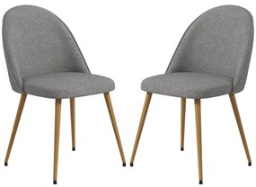 HOMCOM Pachet de 2 Scaune de Sufragerie Scaune de Bucătărie Tapitate cu Material Textil de In și Picioare din Oțel Capacitate 120 kg 50x52x83 cm Gri | Aosom Romania