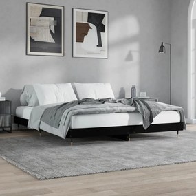 832110 vidaXL Cadru de pat, negru, 200x200 cm, lemn prelucrat