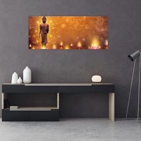 Tablou - Buddha în sclipici auriu (120x50 cm)