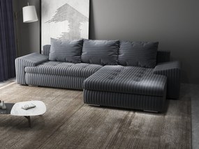 Colțar extensibil dumonde cu ladă de depozitare si sezut confortabil din spuma high-density, Leonardo Ambience Gri 260x185 cm II