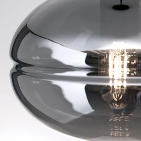 Plafoniera vintage design decorativ RICHARD negru/fumuriu