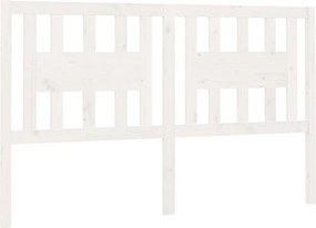 vidaXL Tăblie de pat, alb, 206x4x100 cm, lemn masiv de pin