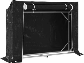 vidaXL Raft pentru lemn de foc cu capac de ploaie otel galvanizat