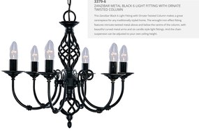Candelabru elegant stil clasic Zanzibar negru 6L 3379-6 SRT