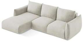 Colțar bej extensibil (cu colț pe partea stângă/cu șezlong) Leila – Makamii