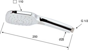 Cap de duș argintiu lucios din plastic – Sapho