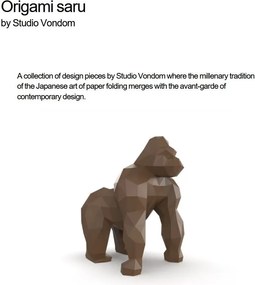 Decoratiune/ Statueta exterior sau interior ORIGAMI SARU, lucios