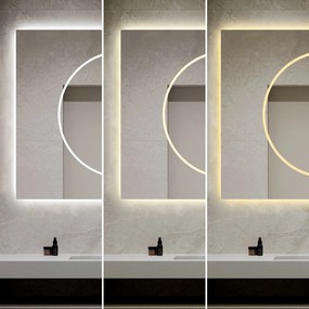 🪞 Oglindă LED cu Touch și Funcție Dezaburire, 3 Tipuri de Lumină – 100x80 cm, Model J193-10080 Smack