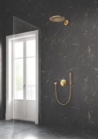 Palarie dus fix Grohe Rainshower Cosmopolitan 310, O31 cm cu brat pe perete, auriu (cool sunrise)