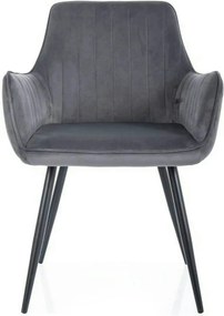 Scaun APPLE, gri/negru, stofa catifelata - Bluvel 14/metal, 57x47x85 c
