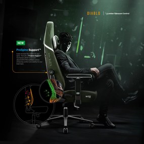 Scaun gaming verde Diablo X.Eye Prime, Normal Size, Gothic Green