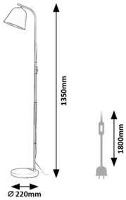 Lampadar, lampa de podea design industrial Malia gri