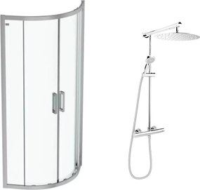 Pachet cabina de dus Ideal Standard Connect 2 crom 80x80 si coloana de dus FDesign Anima crom