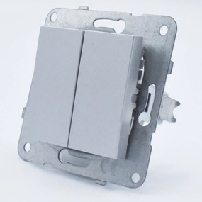Intrerupator dublu, 10A, IP20, Argintiu, Panasonic Arkedia Slim / Karre Plus