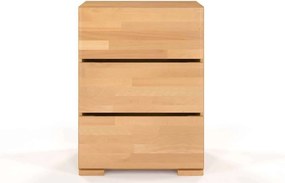 Comodă lemn masiv TerraCraft Fag 3 Sertare, 60 × 45 × 81 cm - Natural