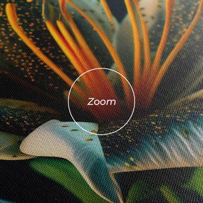 Tablou Canvas, 40x80cm, Dormitor si Living, Flori, Crini, Blue Grey Lily