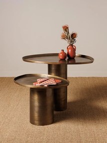 Set 2 masute de cafea, rotunde, din aluminiu, Organic