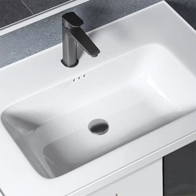 Set mobilier de baie cu lavoar Paris 60cm White