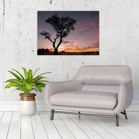 Tablou - Copac și nuanțe roșiatice (70x50 cm)