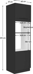 Dulap înalt pentru cuptor şi cuptor cu microunde, LULA 60 DPM-210 2F