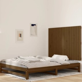 vidaXL Tăblie de pat pentru perete, maro miere, 127,5x3x90 cm