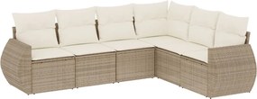 vidaXL Set canapele de grădină cu perne, 6 piese, bej, poliratan