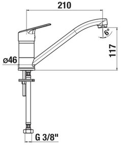 Baterie de chiuvetă JIKA H3512E10042301 LYRA 21 cm crom lucios