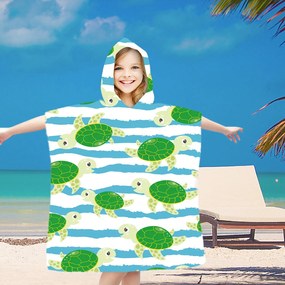 Poncho pentru copii TURTLES verde 60x90 cm