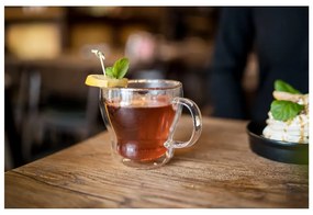 Căni 2 buc. pentru cappuccino/cu perete dublu din sticlă 370 ml Bolla – Vialli Design