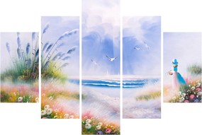 Tablou - Plaja romantică, pictură în ulei (150x105 cm)