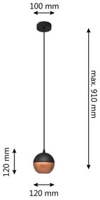 Lustră LED pe cablu MIDWAY 1xGU10/4,8W/230V negru/cupru