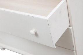 Comoda, L114 48 H99 cm, alb antichizat, lemn masiv