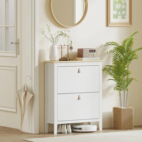 PANA30 - Pantofar 80 cm ingust, 2 compartimente duble, pantofare, depozitare pantofi, mobilier hol - Alb sau Verde