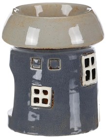 Aroma-lampă House gri, ceramică, 11 x 11 x 13 cm