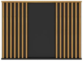 Comoda moderna cu 3 usi, model riflaj, negru stejar artisan, 120x88x44 cm, Bortis impex 120 cm, 44 cm, 88cm, stejar artisan/negru mat