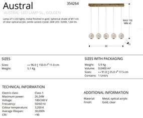 Lustra cu 5 pendule LED design modern Austral SV-354264