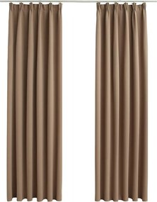 vidaXL Draperii opace, 2 buc., gri taupe, 140 x 245 cm, cu cârlige