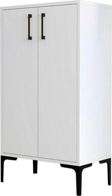 Pantofar PRAG, alb, PAL melaminat, 60x35x111 cm