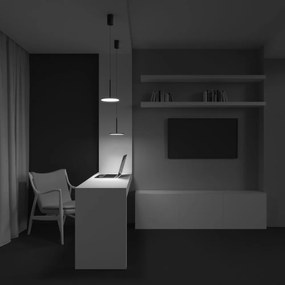 Lustra/Pendul LED iluminat design tehnic Plato D-18,5cm negru