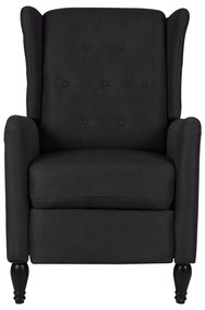 329322 vidaXL Fotoliu rabatabil, negru, material textil