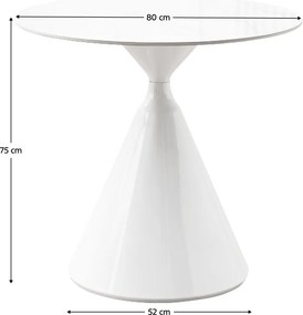 Masă de sufragerie, marmură deschisă/albă, diametru 80 cm, VALER