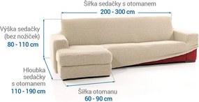 Nueva Textura Huse care se întind foarte bine NIAGARA smântânii canapea cu otoman stânga (l. 200 - 300 cm)
