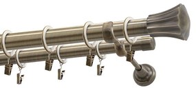 Galerie metalica, accesorii incluse kit gal.metal Rodos dbl.25/19mm 200cm aur.ant.