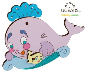 Balena - Puzzle 3D de colorat pentru copii