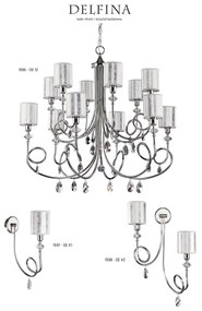 Jupiter 1598 - DE K2 CH - Aplica perete de cristal DELFINA 2xE14/40W