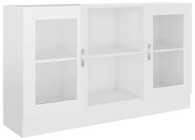 802792 vidaXL Dulap cu vitrină, alb extralucios, 120 x 30,5 x 70 cm, PAL
