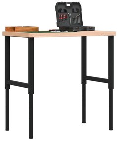 vidaXL Banc de lucru 100x60x(73-99,5) cm lemn masiv fag dreptunghiular