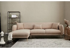 Colțar bej (cu colț pe partea stângă/cu șezlong) Simena – Balcab Home