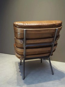 Fotoliu maro, piele integrala superioara, Spinal