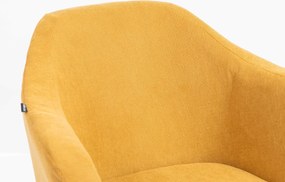 HR832CROSS Scaun Catifea Reiată Premium culoare Curry Galben cu Bază Cromata